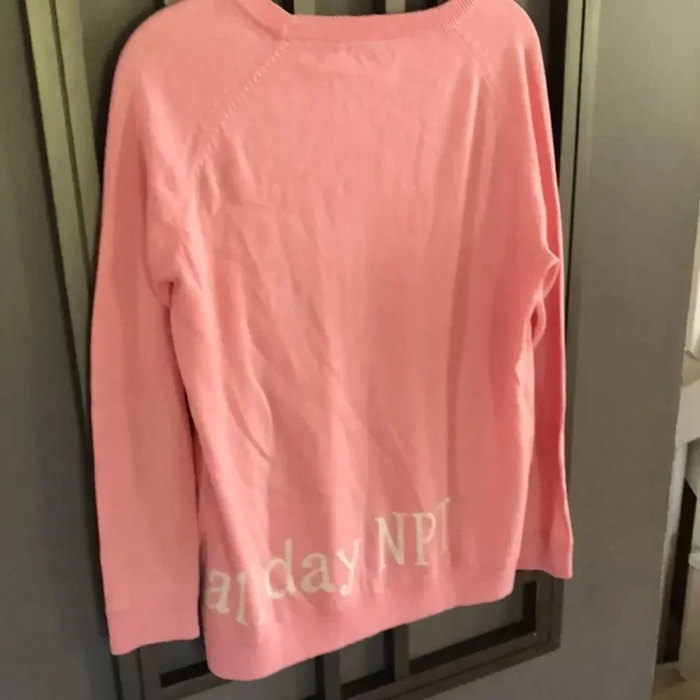 Caroline Grace “Rose all day NPT” wine lovers pink sweater cotton cashmere S